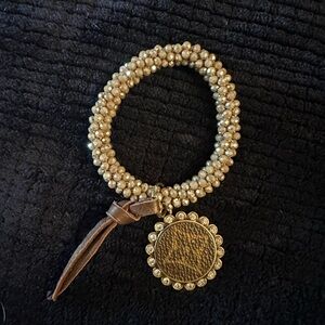 Upcycled Elegant Gold Beaded Bracelet